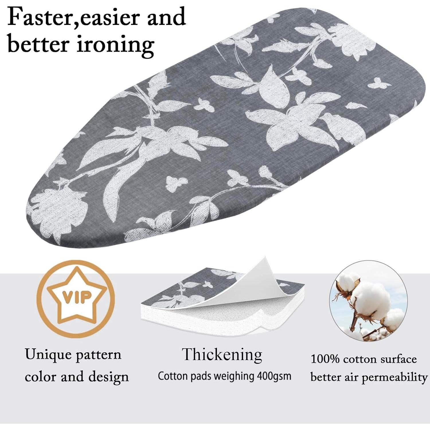 Funda de Tabla de Planchar MZXcuin Algodón Floral Gris 31.75x81.28cm