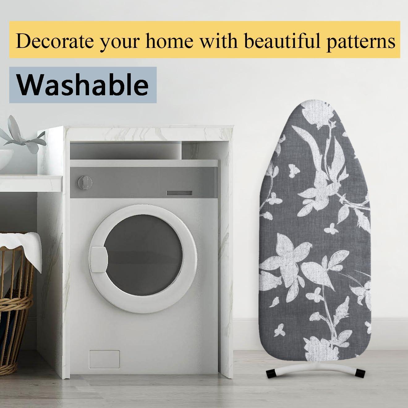 Funda de Tabla de Planchar MZXcuin Algodón Floral Gris 31.75x81.28cm