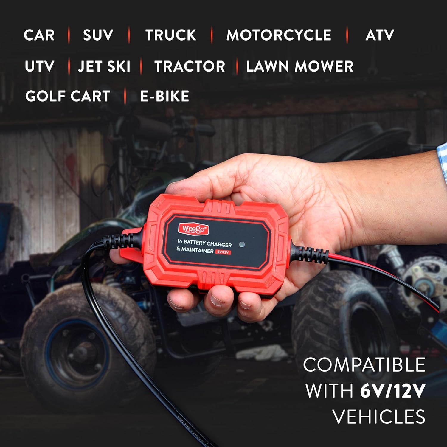 Mantenedor de Batería Weego BCM1 6V/12V Carga Automática