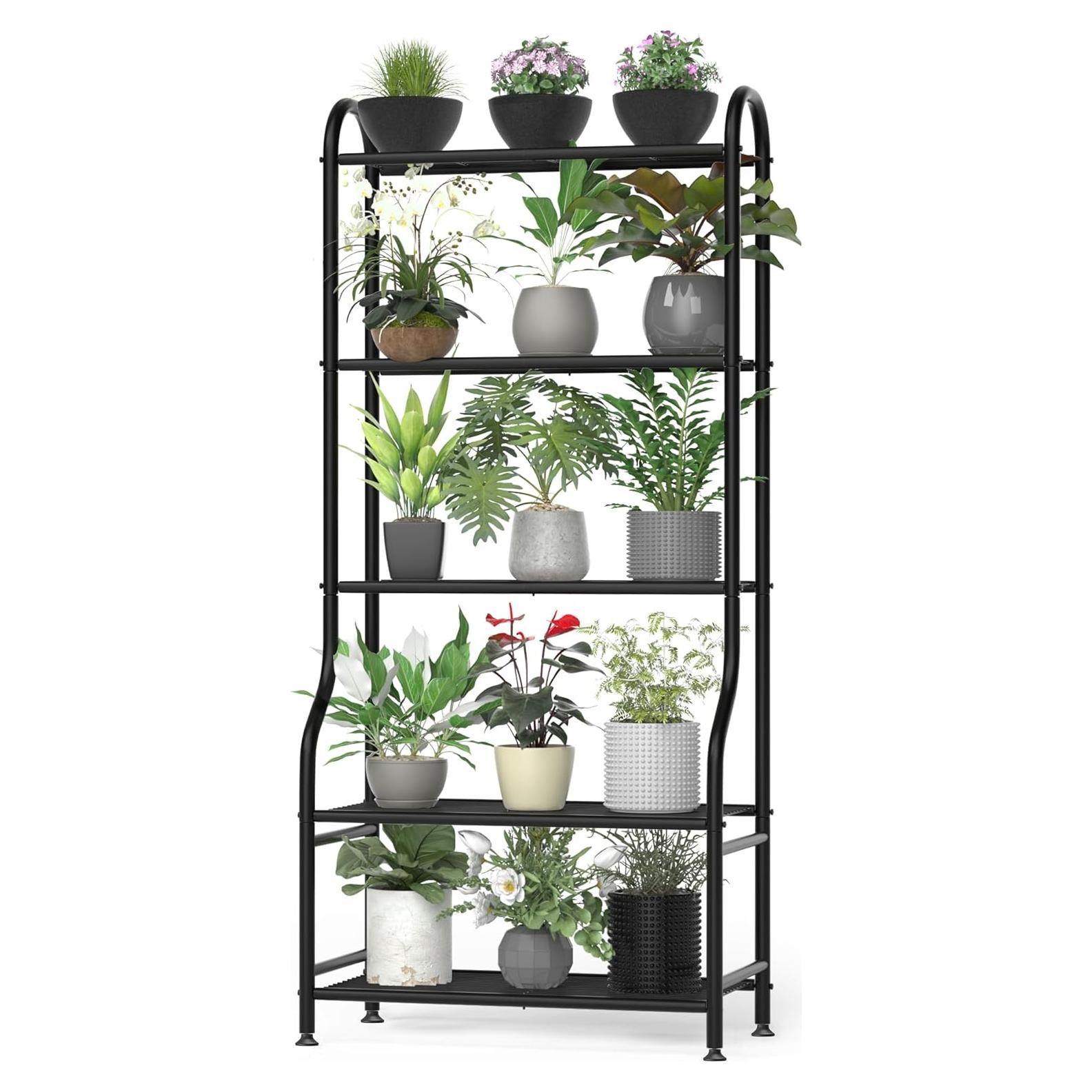 Soporte de Plantas Yutrchey 5 Niveles Negro 165 cm Alta Resistencia