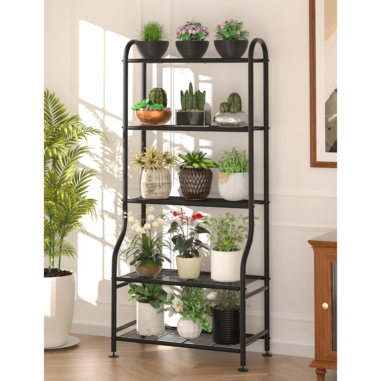 Soporte de Plantas Yutrchey 5 Niveles Negro 165 cm Alta Resistencia