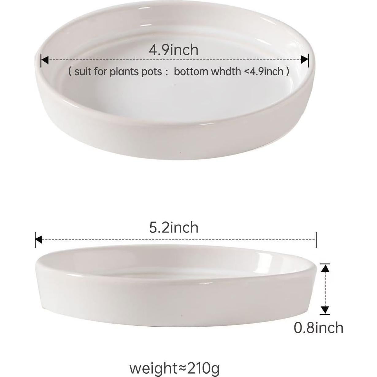 Plato de Cerámica Docrin 13.5 cm Blanco para Macetas