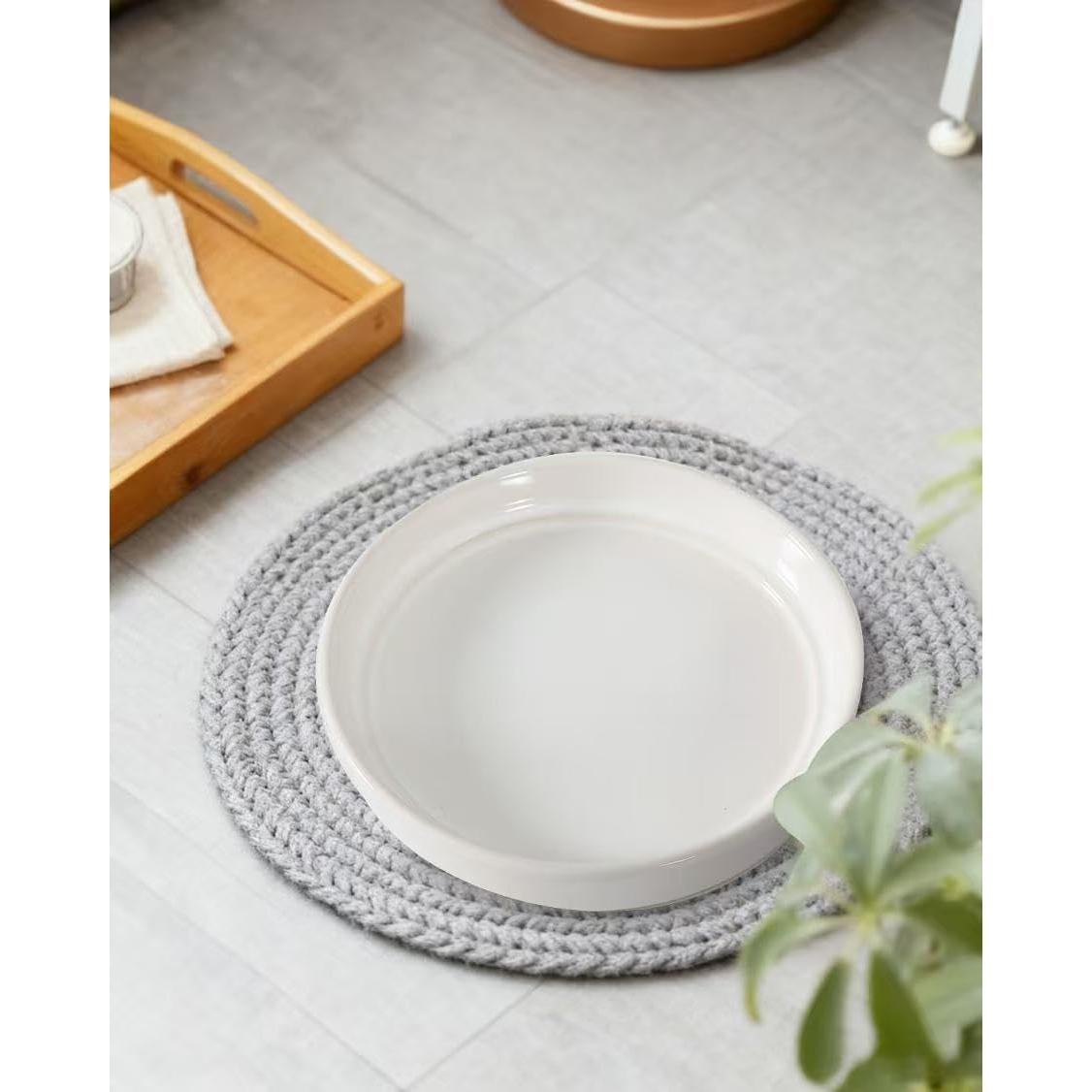 Plato de Cerámica Docrin 13.5 cm Blanco para Macetas