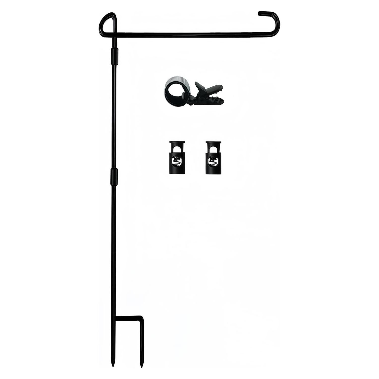 Soporte de Bandera de Jardín BOUTIQUE_GOODS 3 Piezas Antiviento