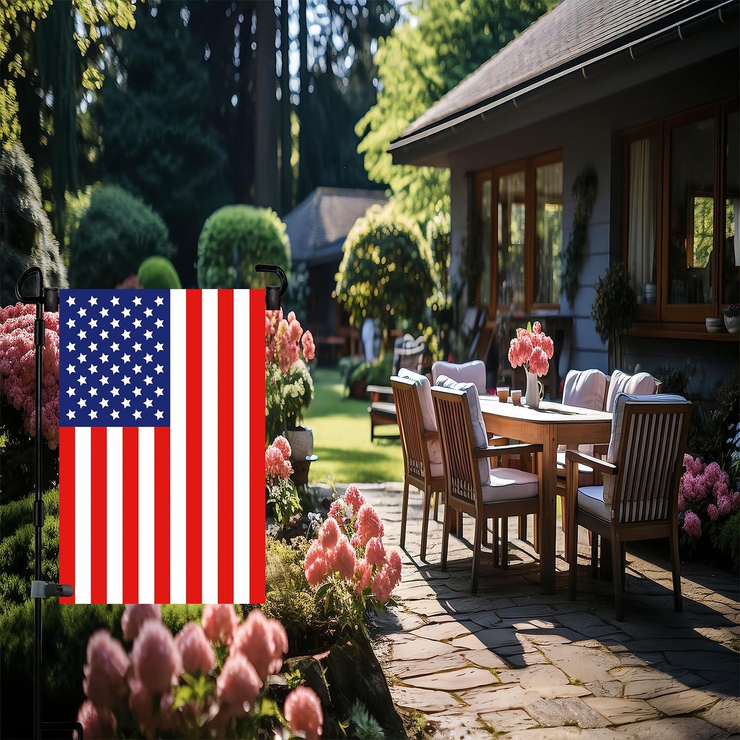 Soporte de Bandera de Jardín BOUTIQUE_GOODS 3 Piezas Antiviento