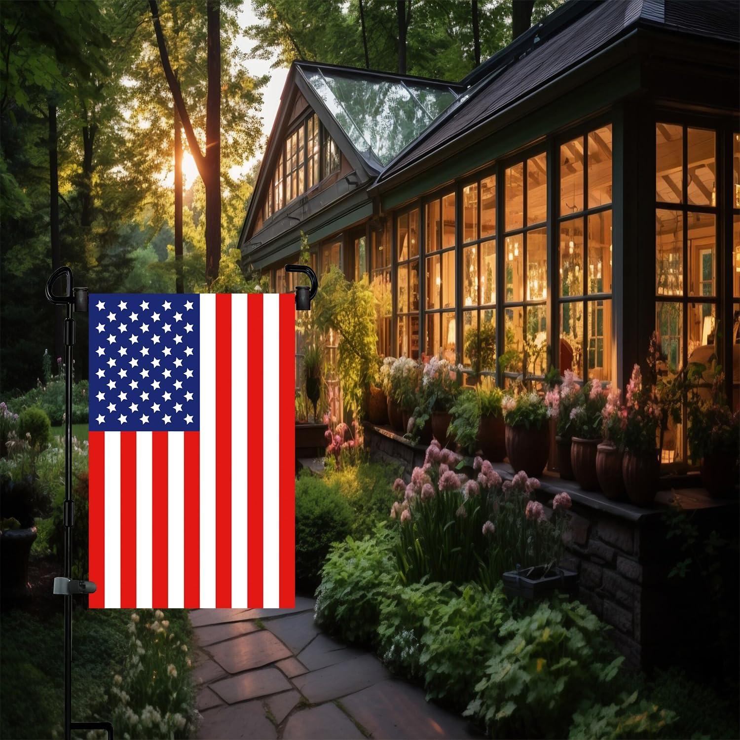 Soporte de Bandera de Jardín BOUTIQUE_GOODS 3 Piezas Antiviento