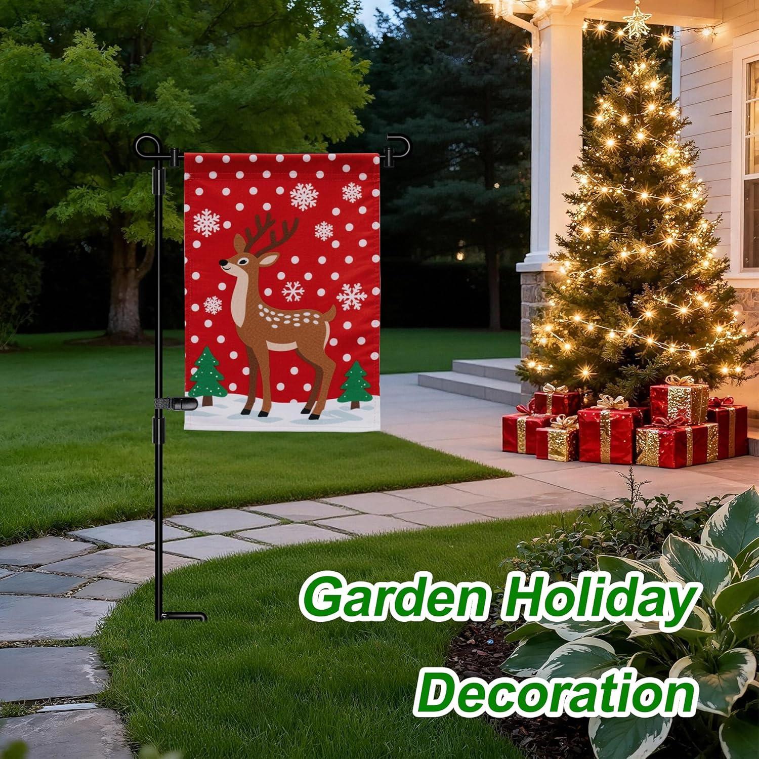 Soporte para Bandera de Jardín HOOSUN de Metal 3 Piezas