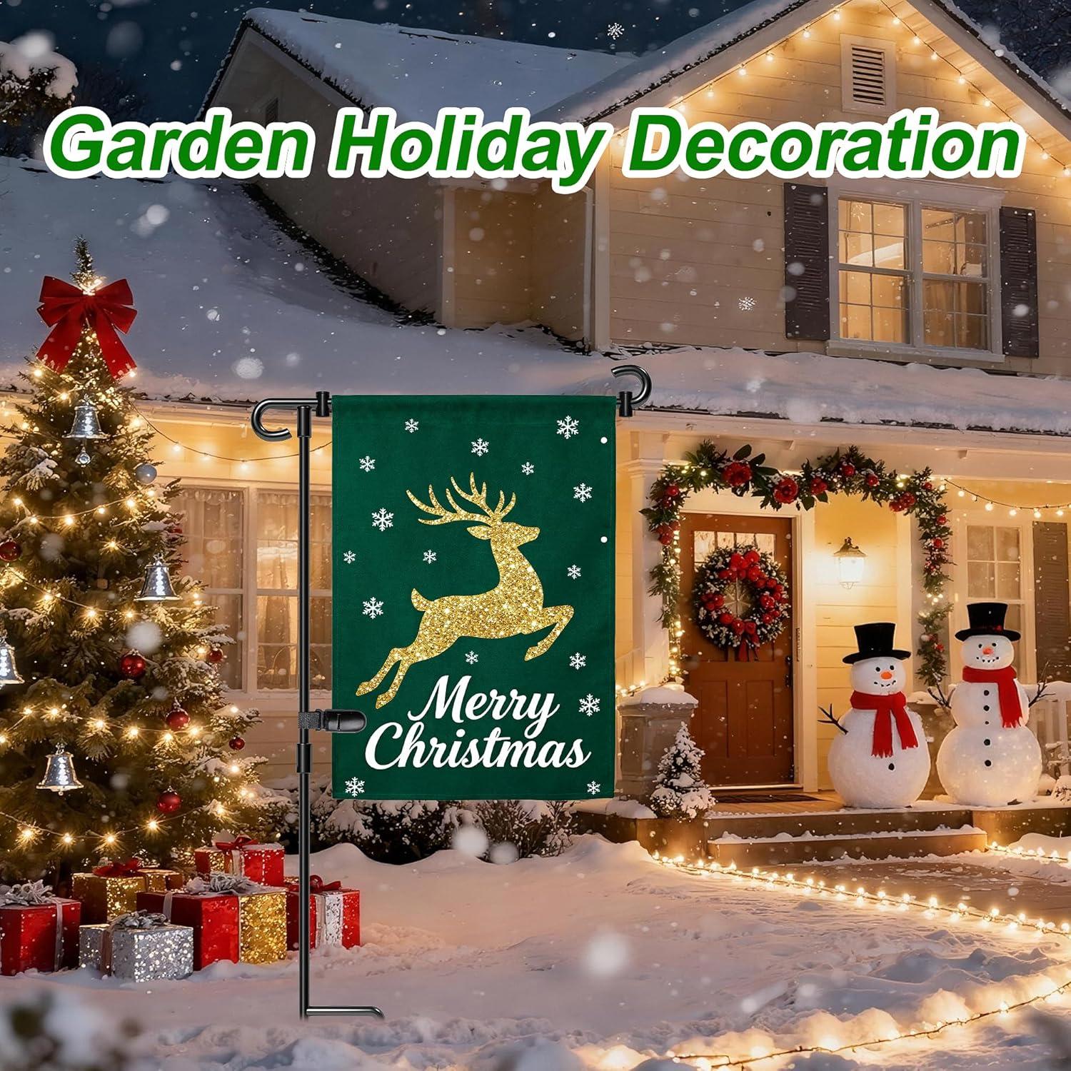 Soporte para Bandera de Jardín HOOSUN de Hierro Forjado 31.75x45.72 cm