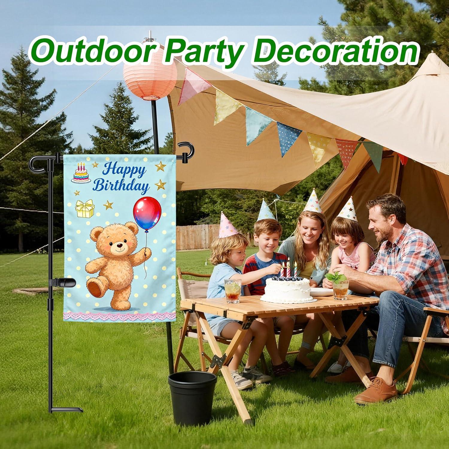 Soporte para Bandera de Jardín HOOSUN de Hierro Forjado 31.75x45.72 cm