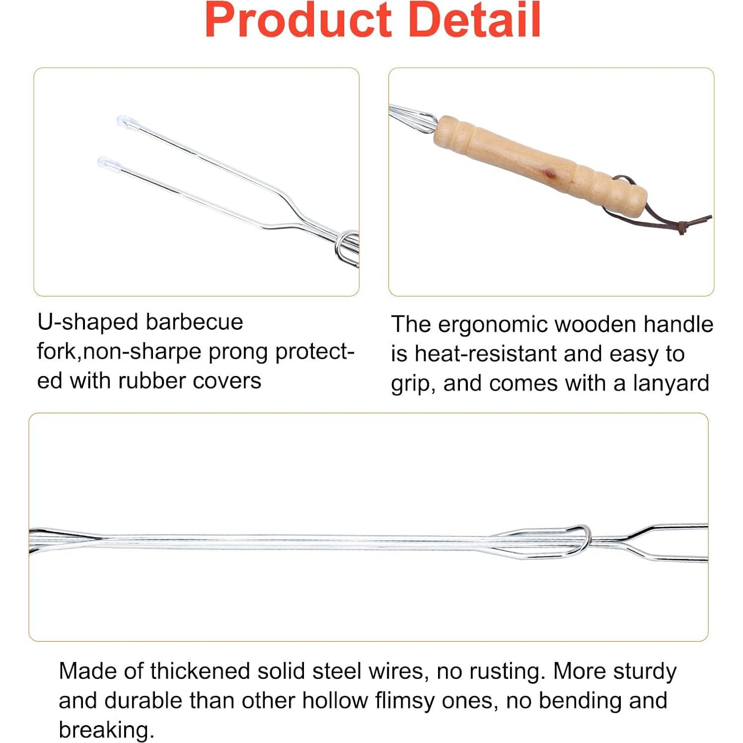 Palos de Asar HENGI 76.2 cm Acero Inoxidable Telescópicos