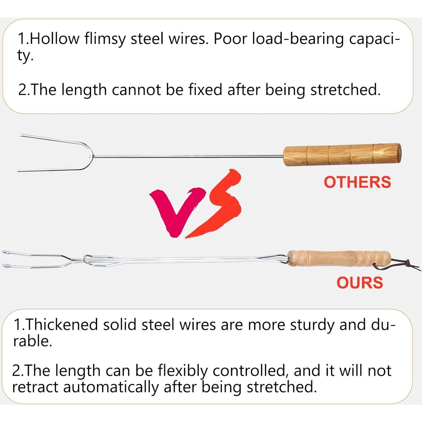 Palos de Asar HENGI 76.2 cm Acero Inoxidable Telescópicos