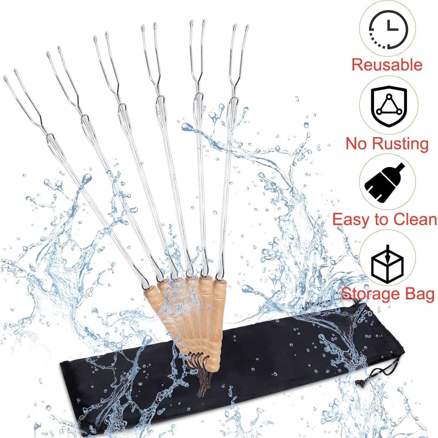 Palos de Asar HENGI 76.2 cm Acero Inoxidable Telescópicos