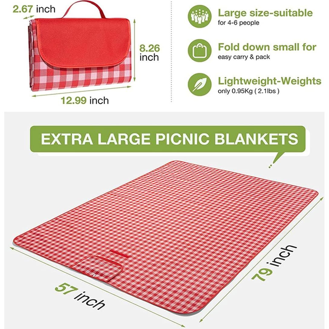 Manta de Picnic Impermeable PUPOPIK 203x152cm Roja