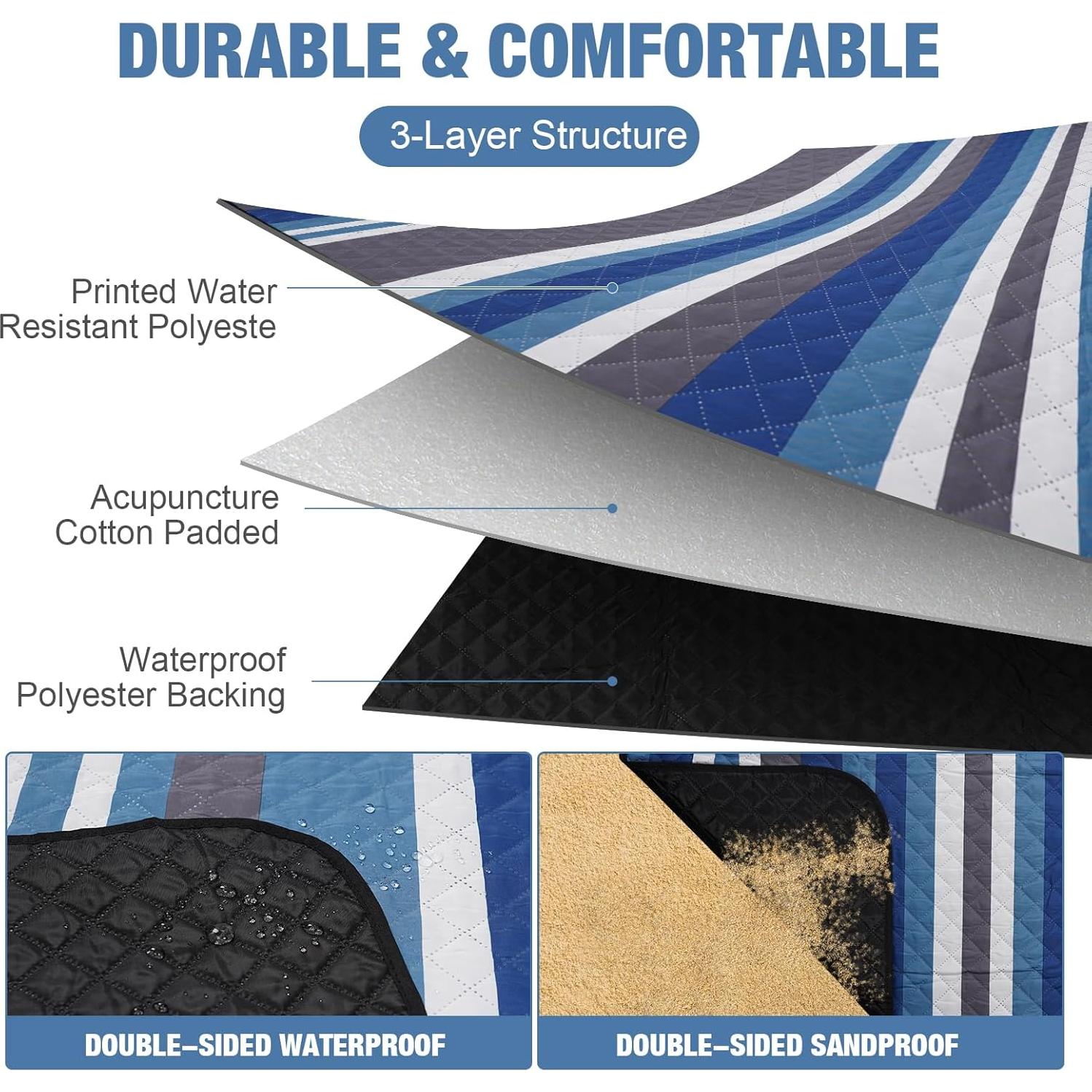 Manta de Picnic Extra Grande G GOOD GAIN 203x203cm Impermeable