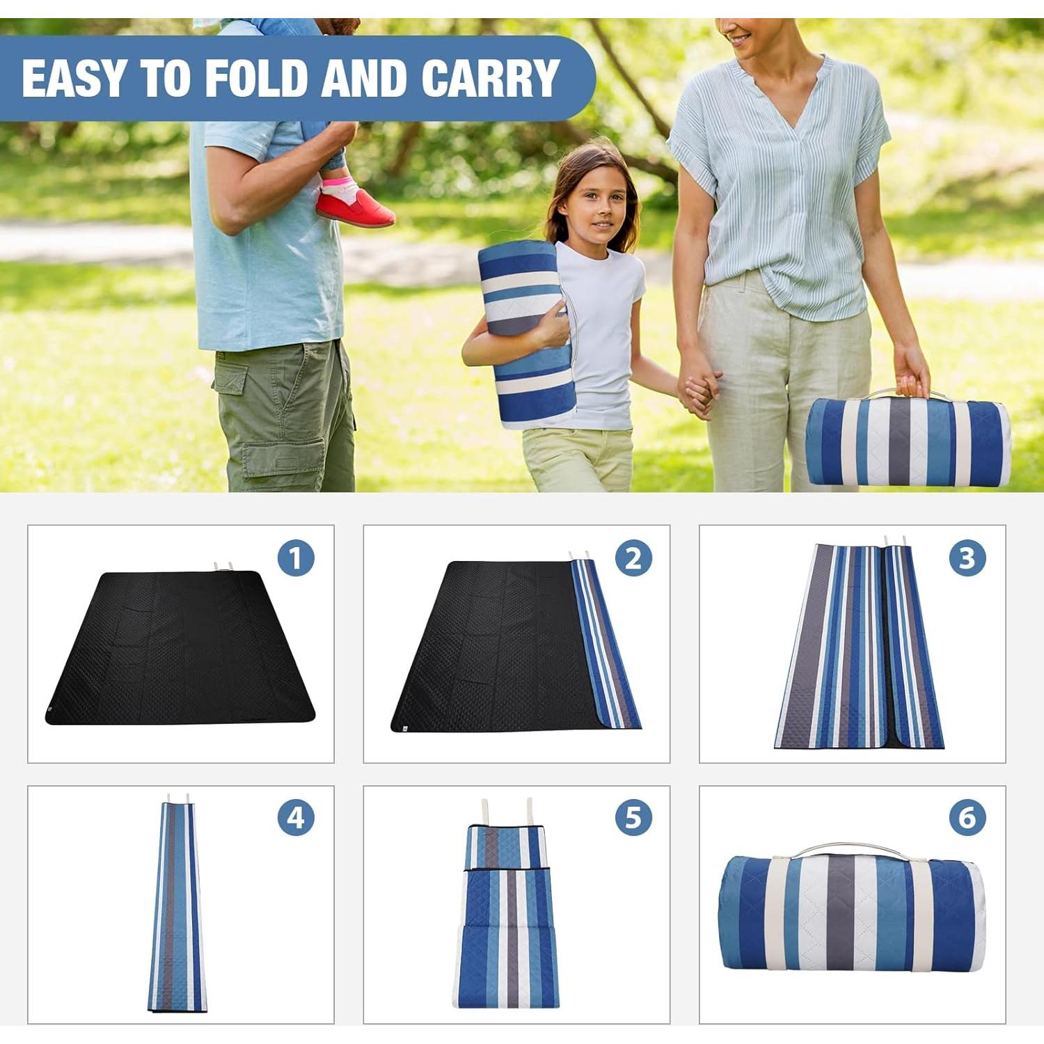 Manta de Picnic Extra Grande G GOOD GAIN 203x203cm Impermeable