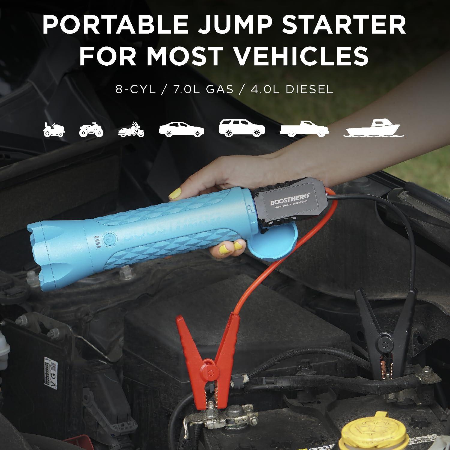 Arrancador Portátil BoostHero 6000mAh Linterna LED Azul