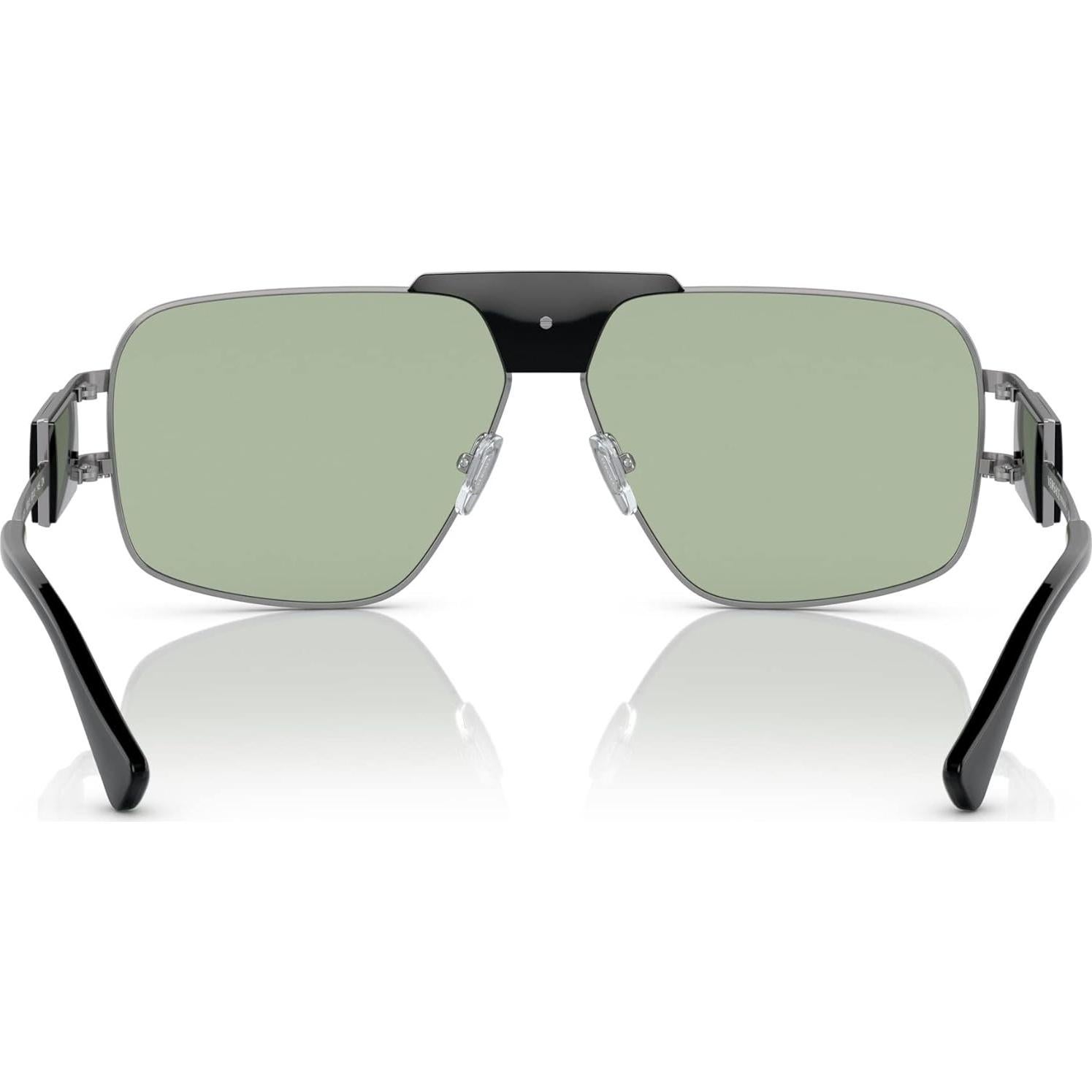 Gafas de sol Versace Marco metal gunmetal Lentes verdes 63mm