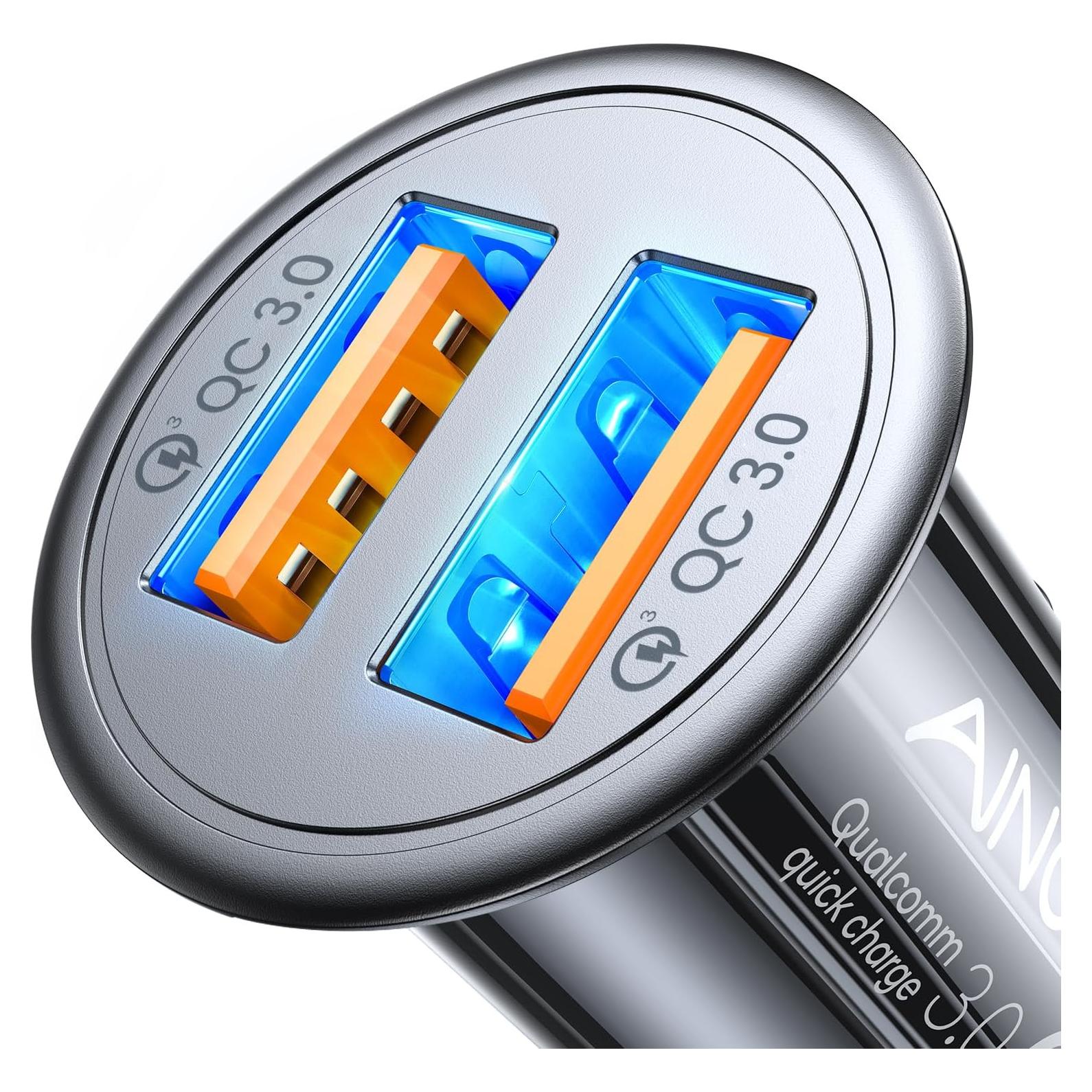 Cargador de coche USB AINOPE 45W QC3.0 Doble Puerto Rápido