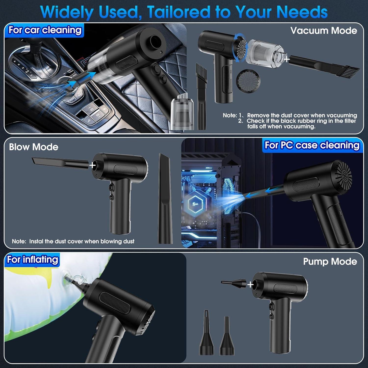 Soplador y Aspiradora KOPIDOE VC016 3 Velocidades LED