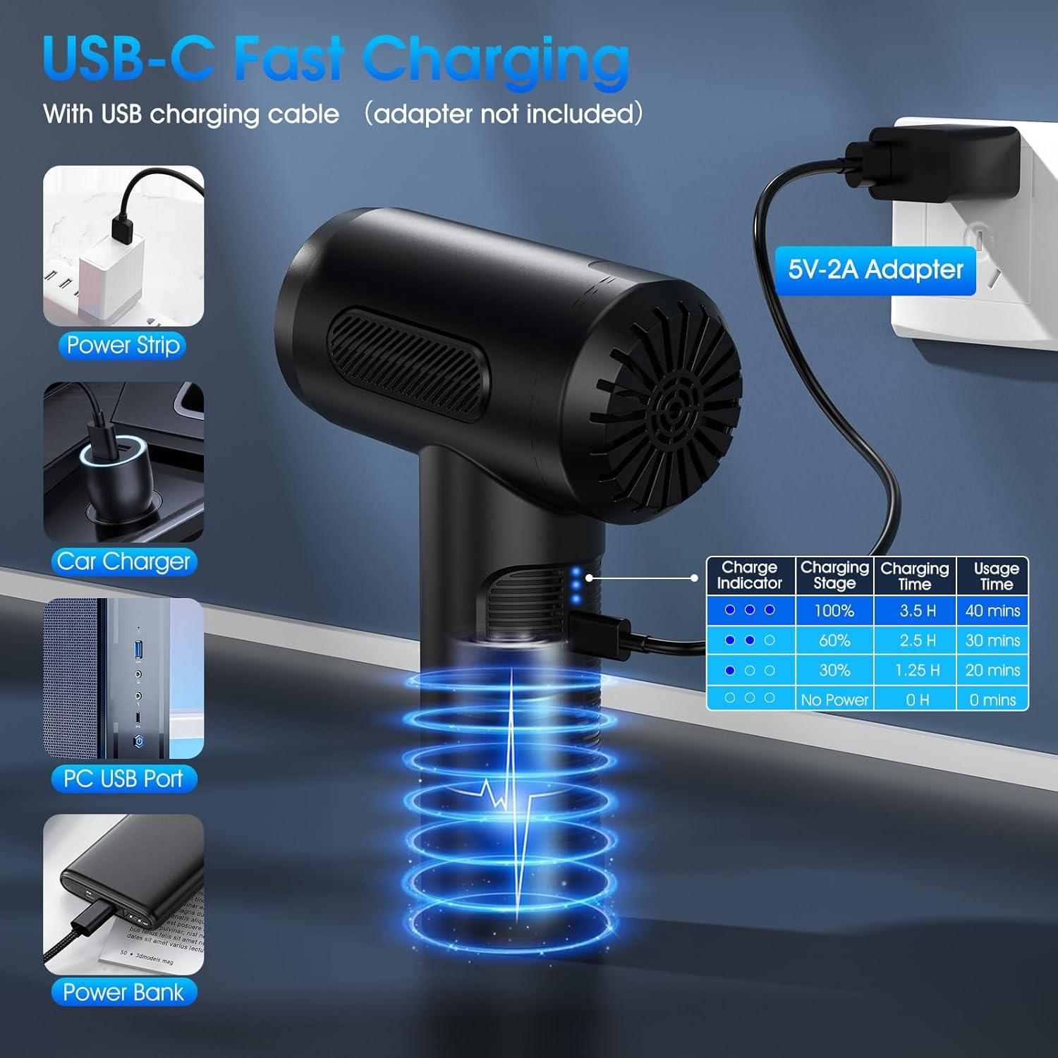 Soplador y Aspiradora KOPIDOE VC016 3 Velocidades LED