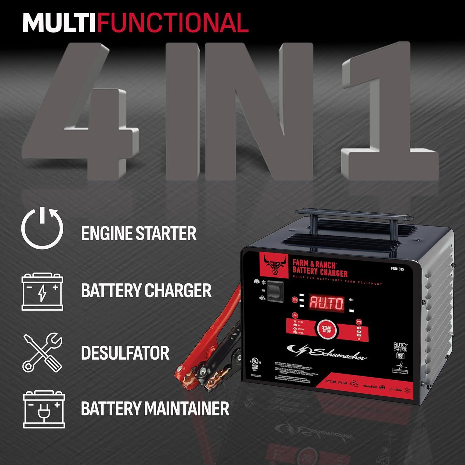 Cargador y Arrancador Schumacher FR01335 4-en-1 200A 12V