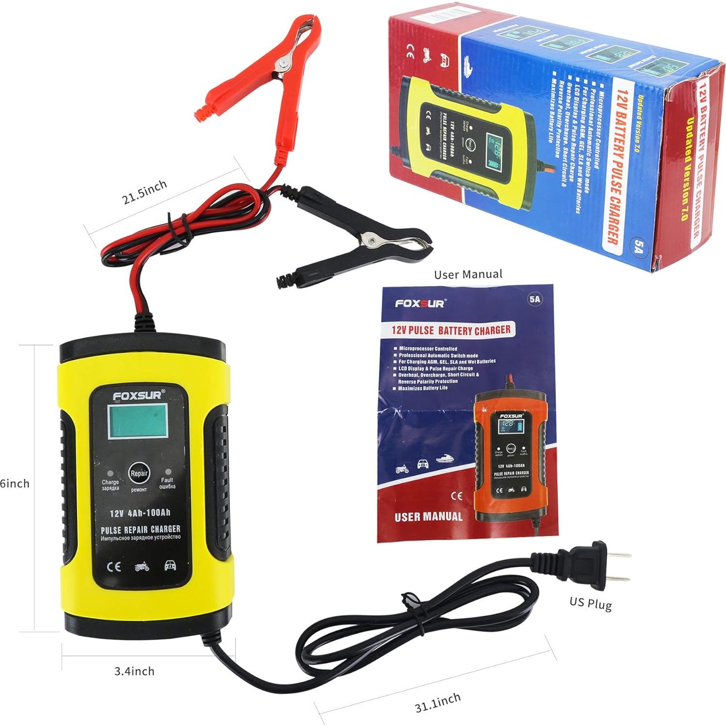 Cargador de Batería IEIK SBC-01 12V 5A para Autos y Motos