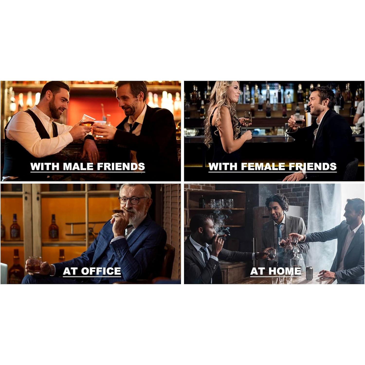 Set de Whiskey EXREIZST con 2 Vasos y Piedras de Granito