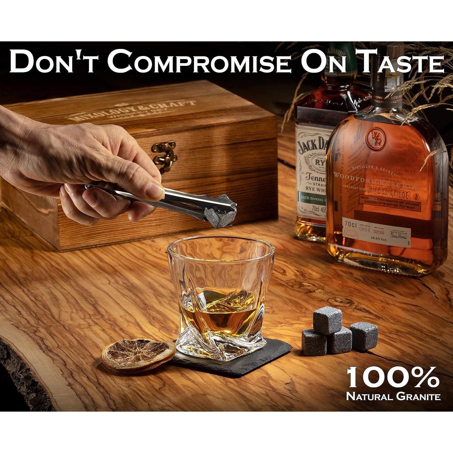 Juego de Whisky Mixology & Craft - 2 Vasos 10 oz + 8 Piedras