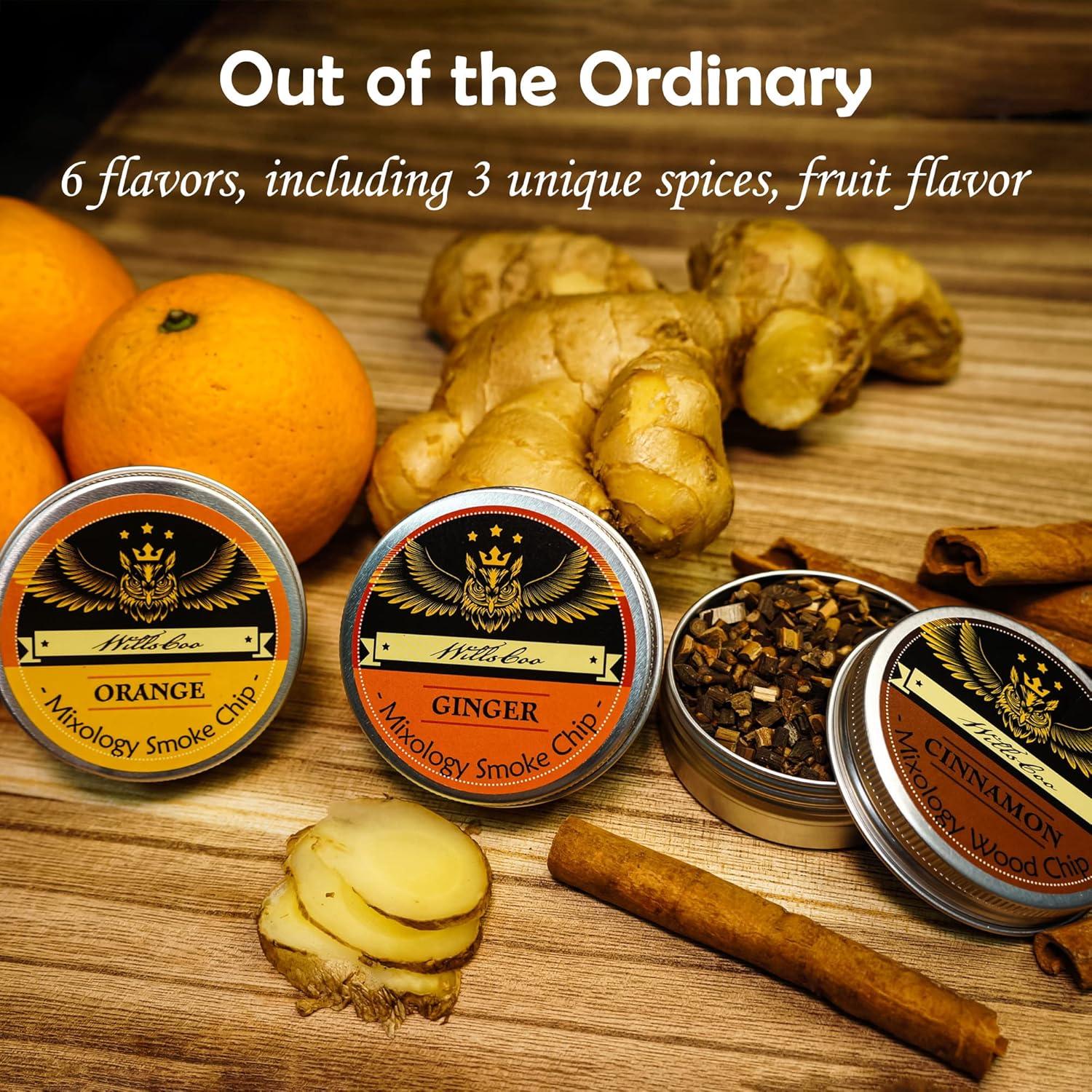 Kit Ahumador de Cócteles WillsCoo con 6 Sabores y Antorcha