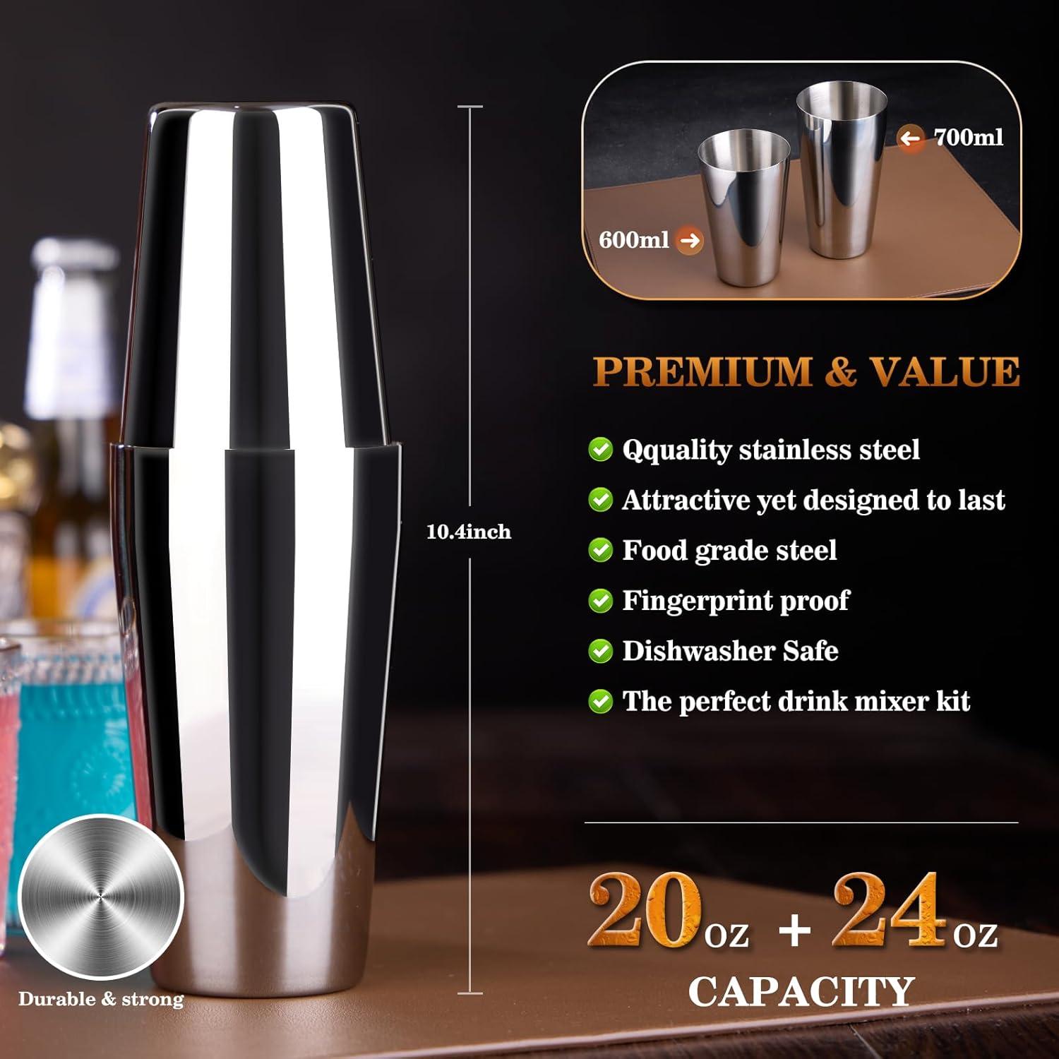 Juego de Shaker de Cócteles Wukuna 15 Piezas Acero Inoxidable