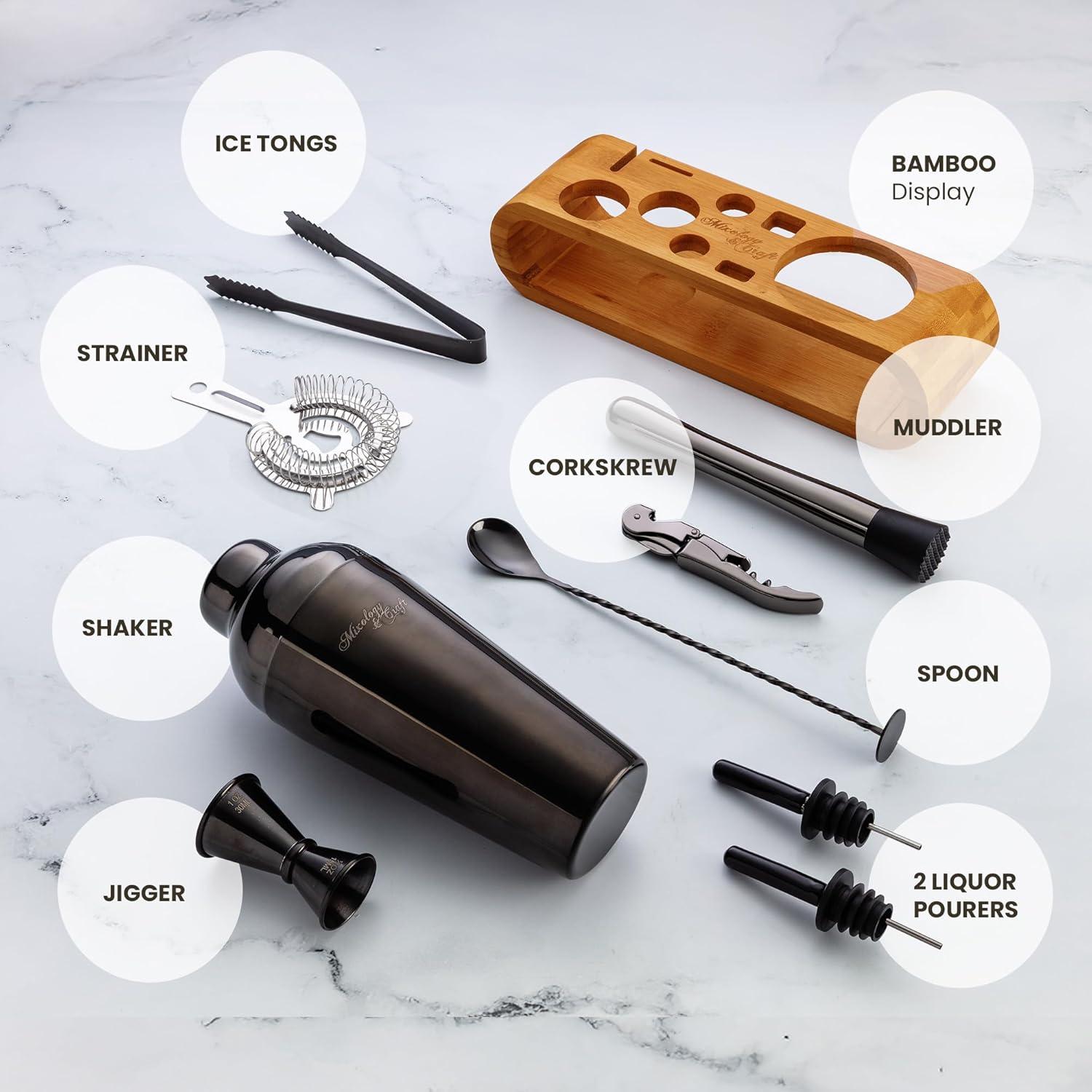 Set de Coctelera Mixología y Artesanía 10 Piezas Metal Gun