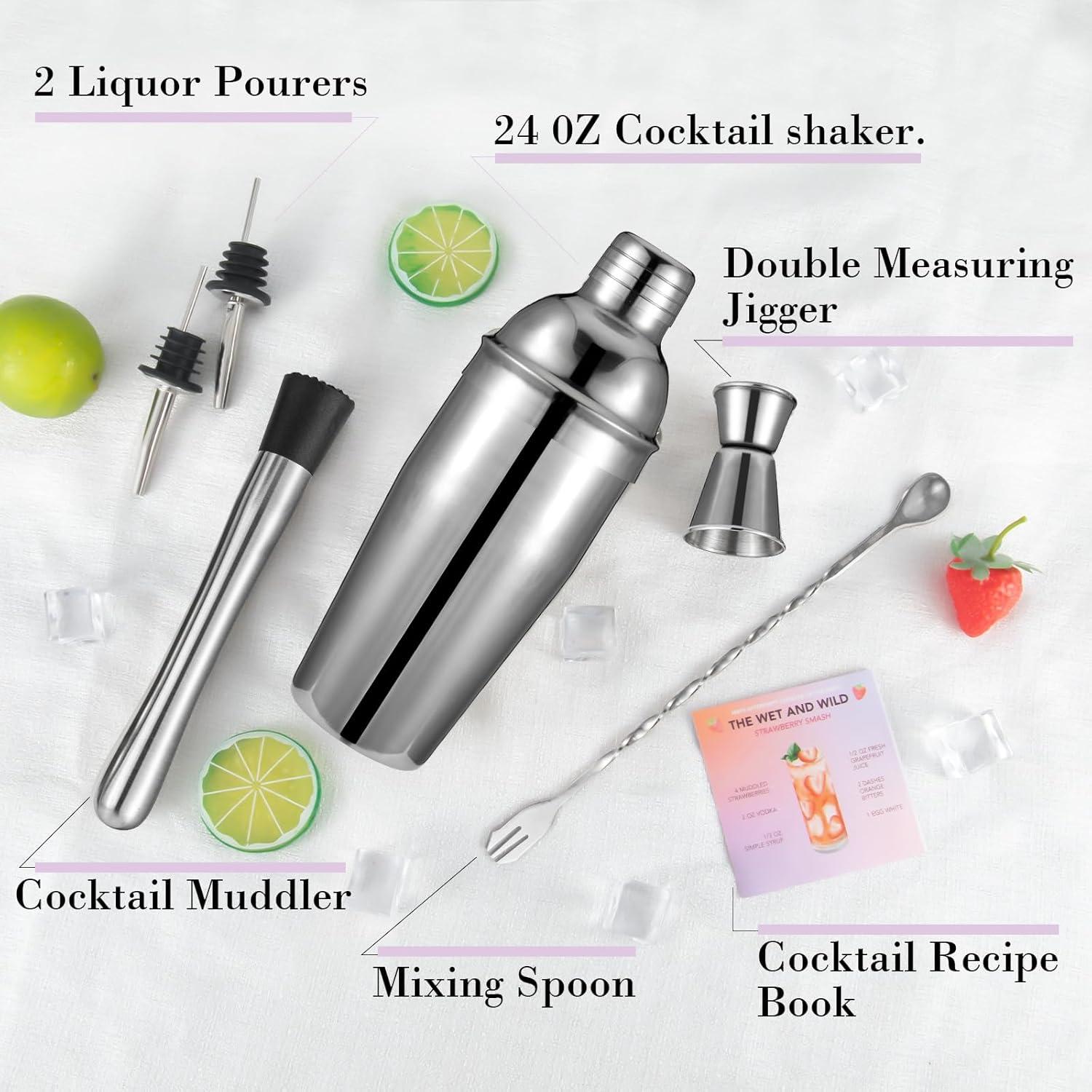 Kit de Bartender Semderm 6 Piezas Acero Inoxidable Coctelera
