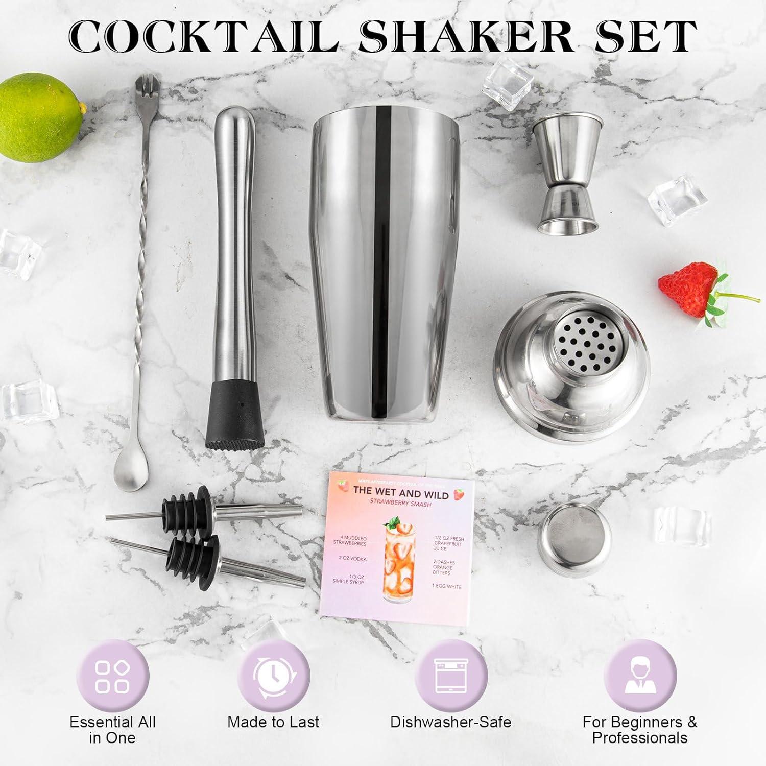 Kit de Bartender Semderm 6 Piezas Acero Inoxidable Coctelera