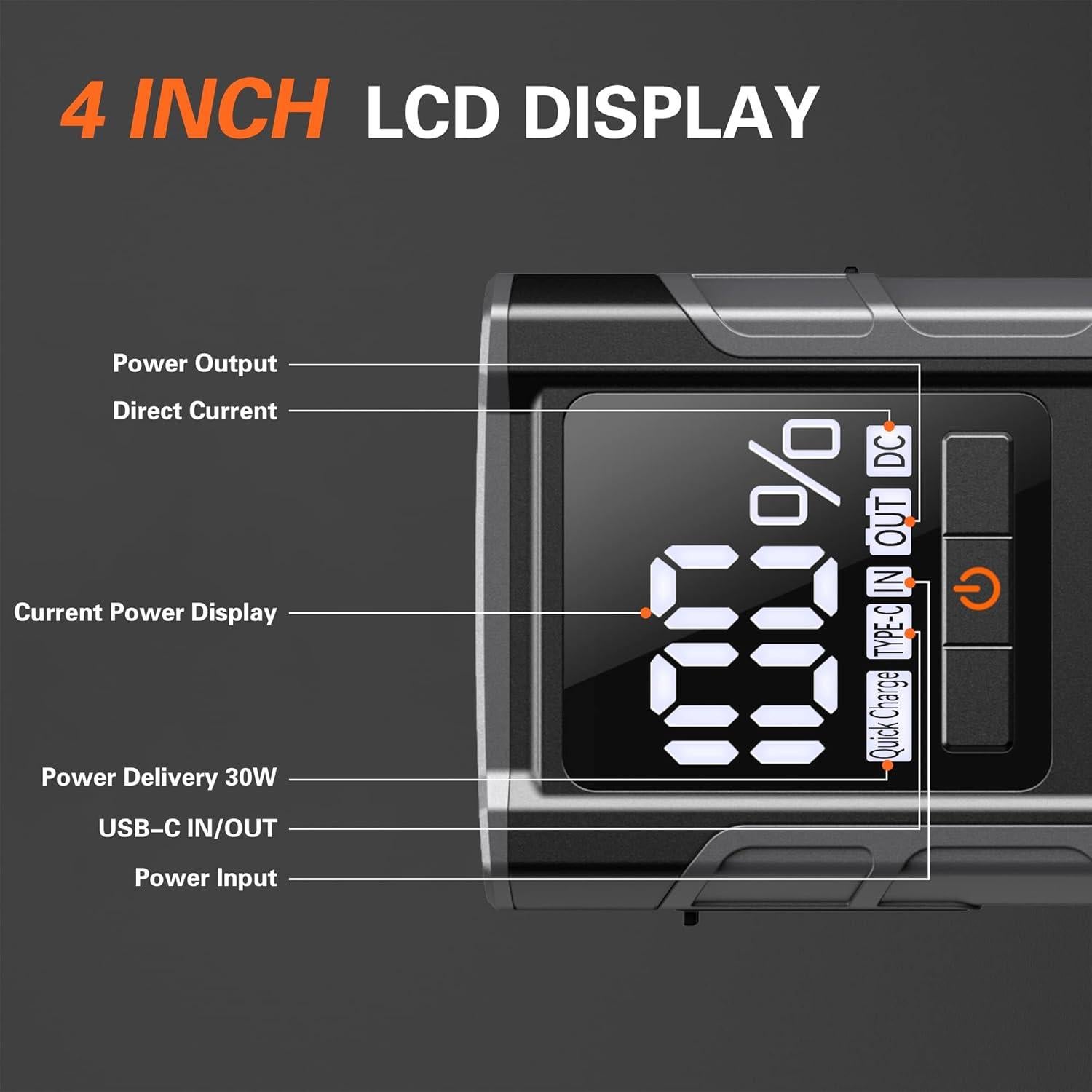 Arrancador de Salto AsperX AX4500 4500A 12V con Pantalla LCD