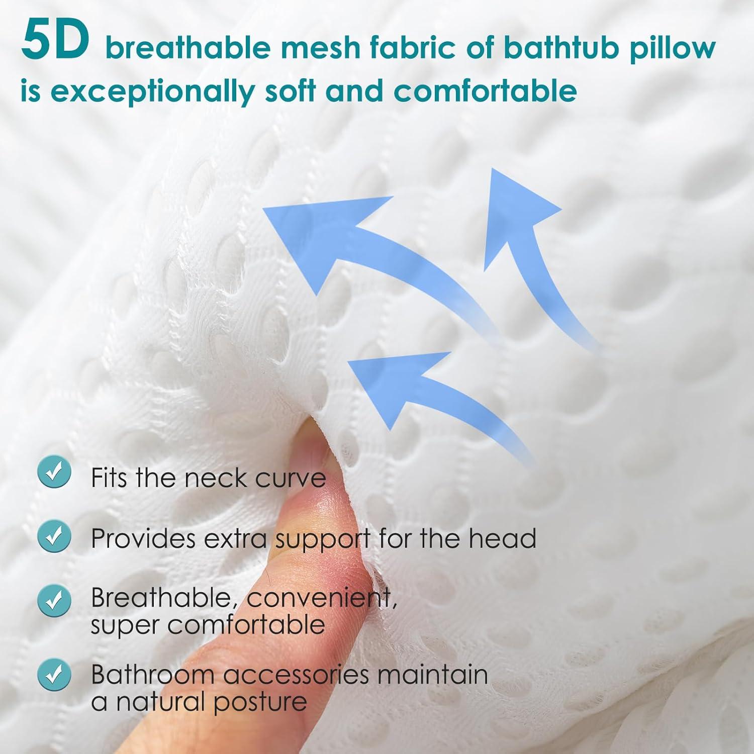 Almohada de Baño SQLHM Ergonómica con Ventosas Antideslizantes