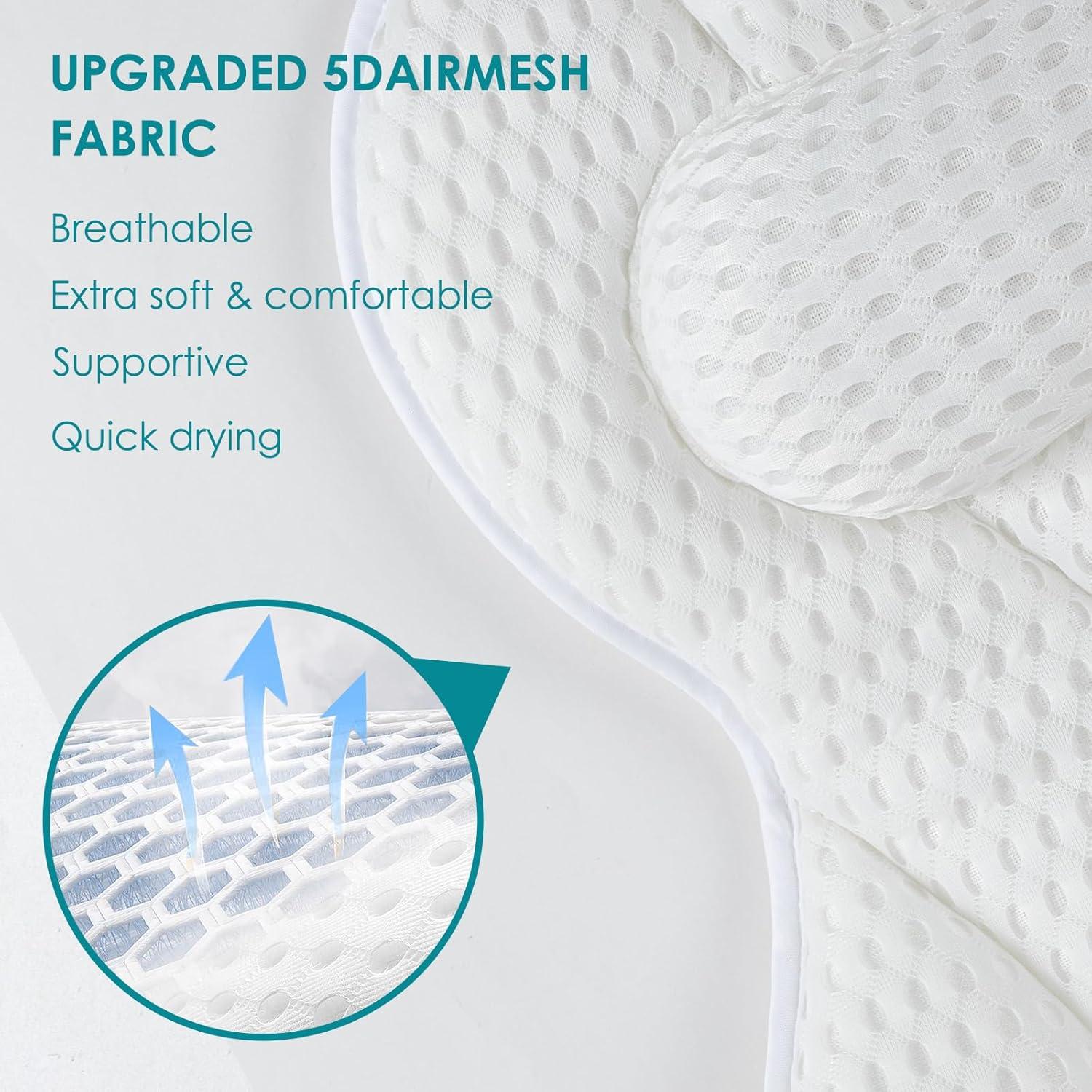 Almohada de Baño SQLHM Ergonómica con Ventosas Antideslizantes