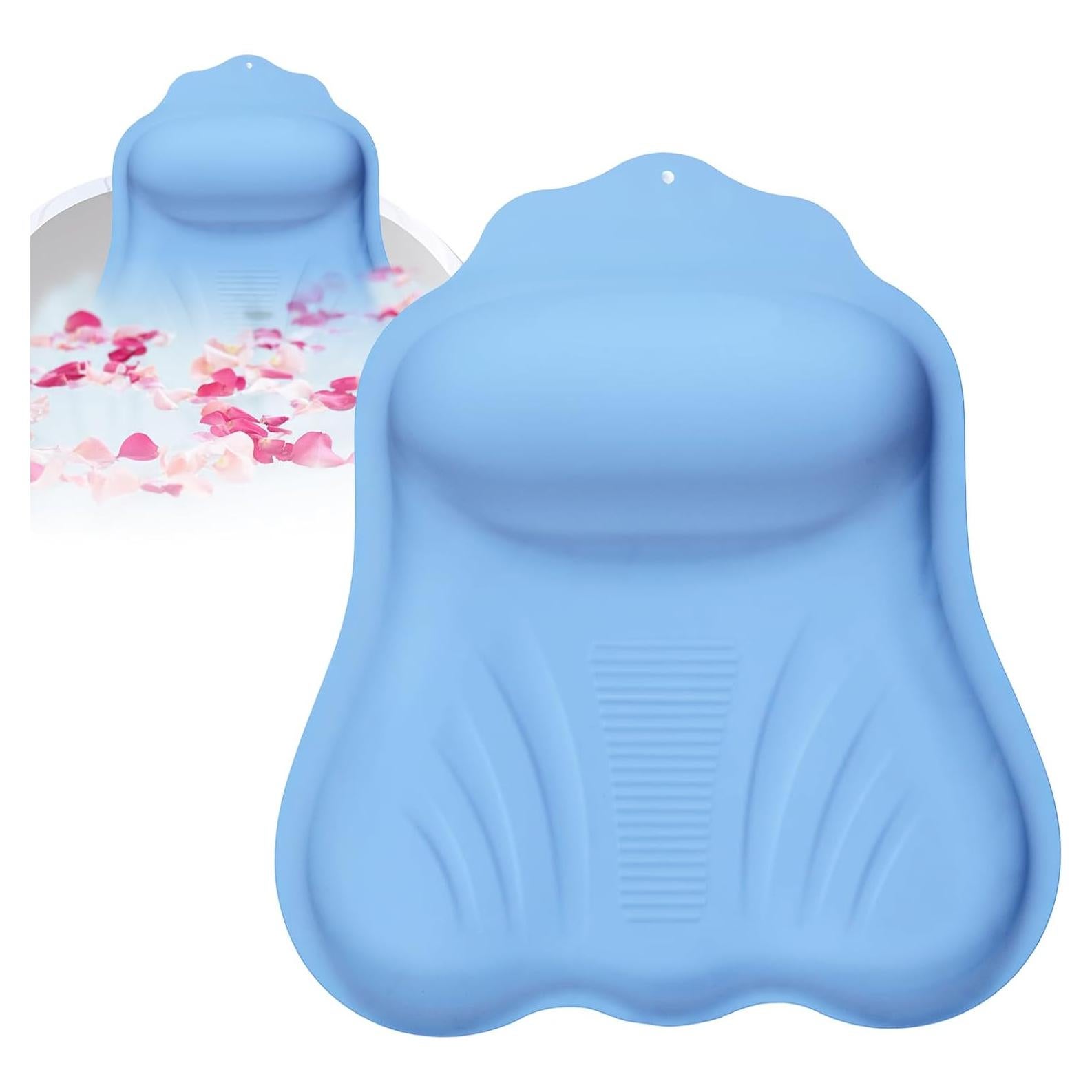 Almohada de Baño de Silicona Jalopink con Soporte 4D Azul
