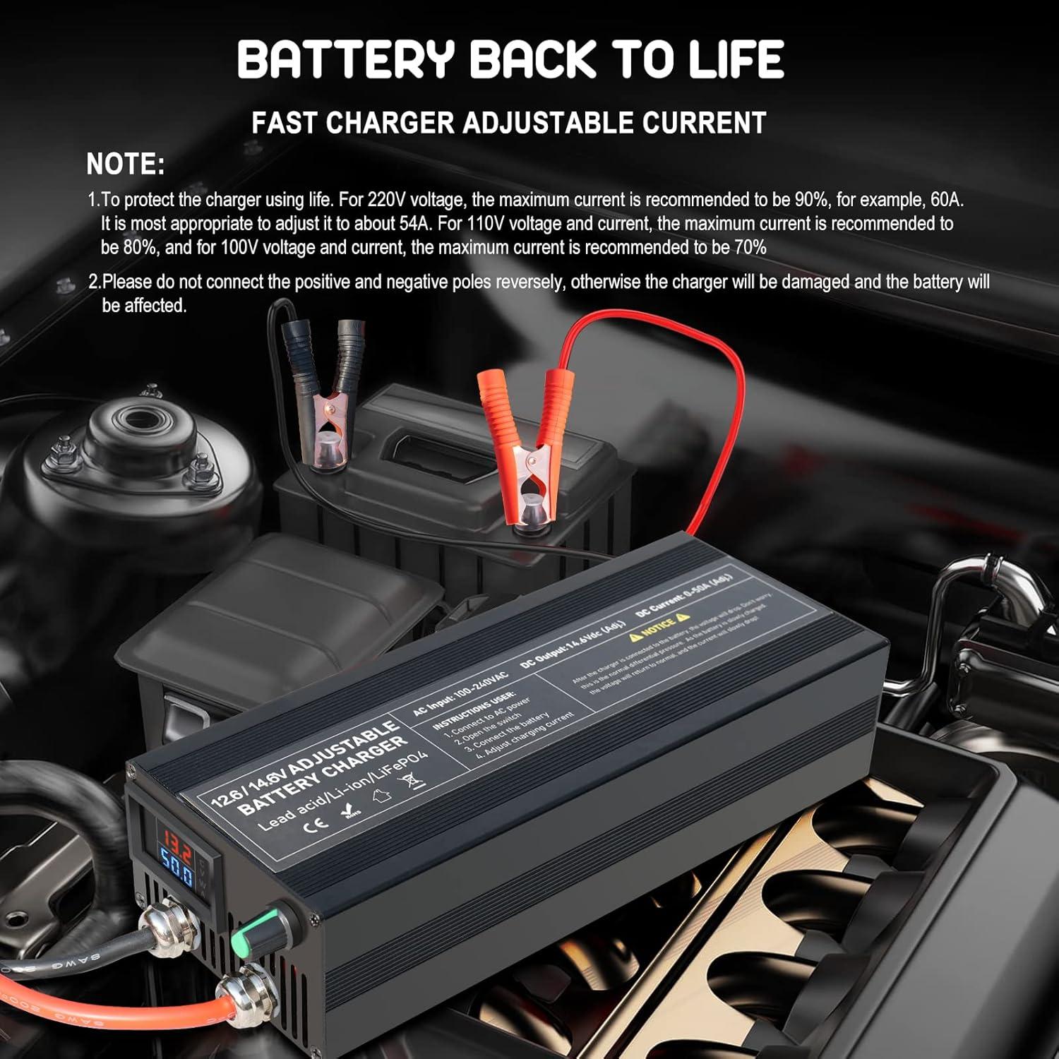 Cargador de Batería 14.6V 50A Lifepo4 Inteligente
