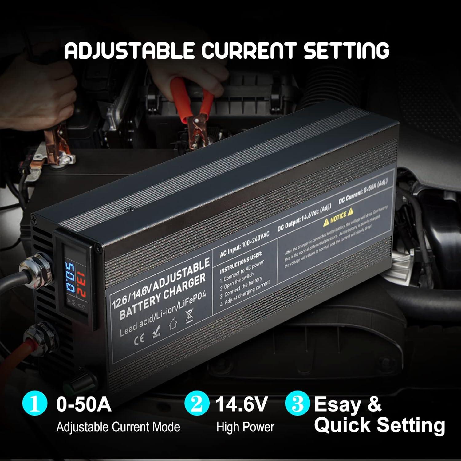 Cargador de Batería 14.6V 50A Lifepo4 Inteligente