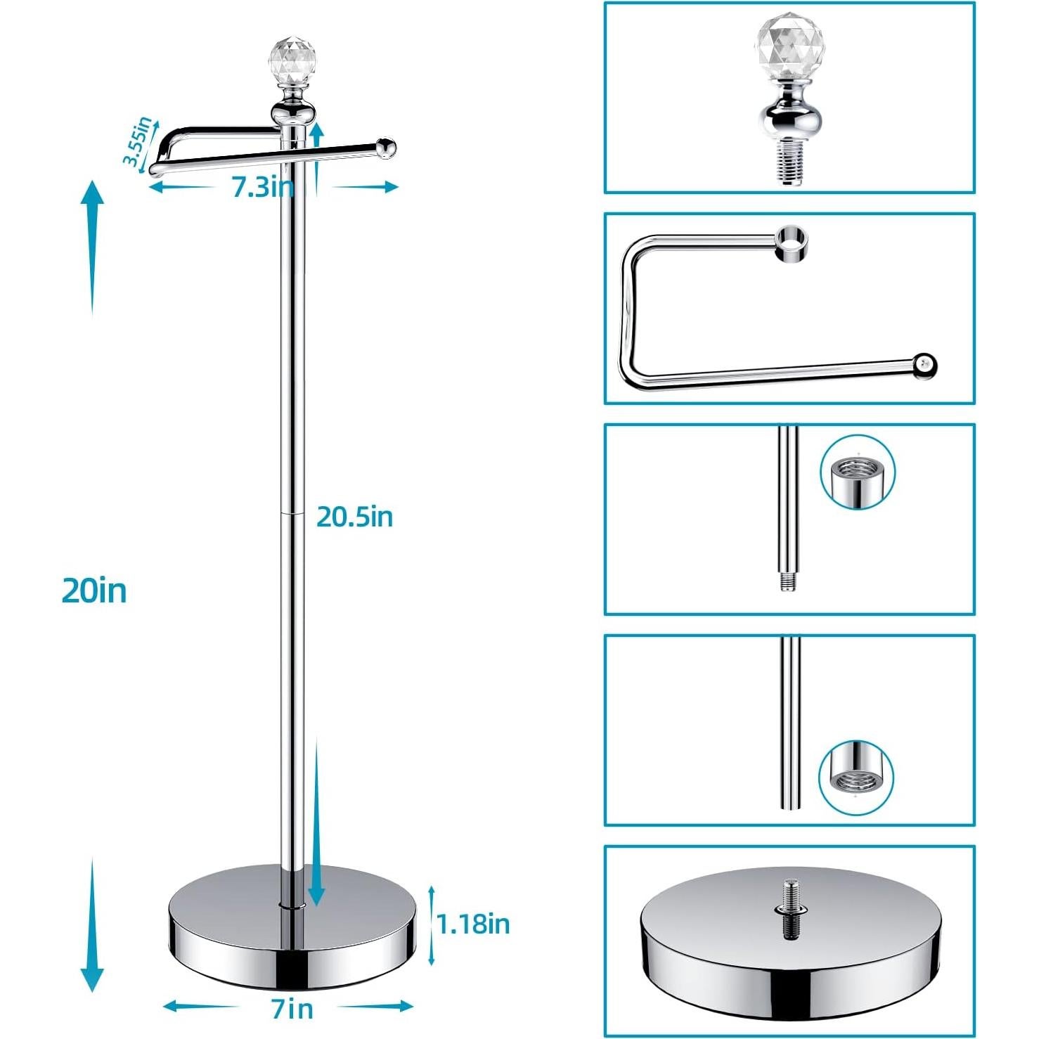 Soporte de Papel Higiénico ROLABAM de Pie con Reserva 62 cm
