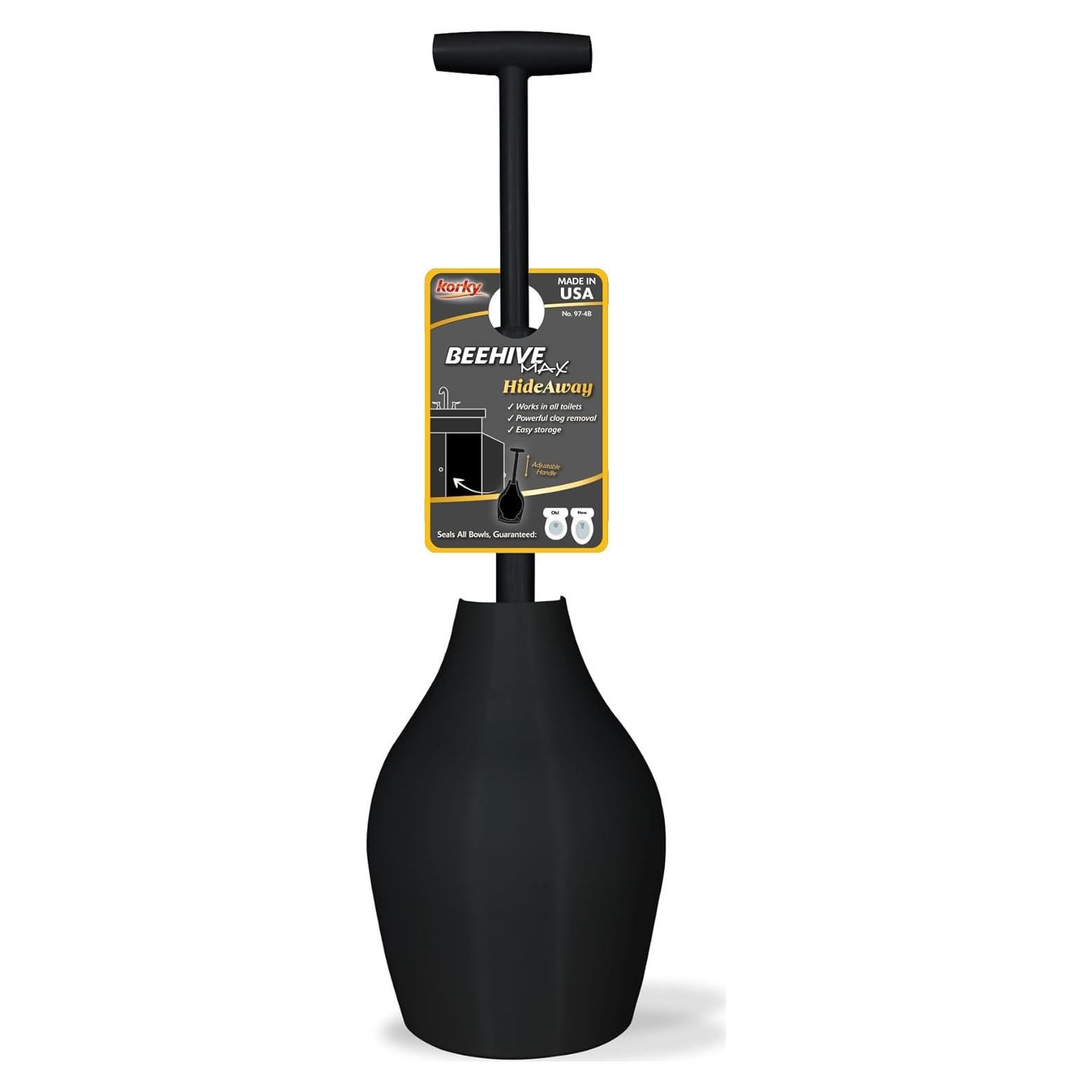 Desatascador de Inodoro Korky BeehiveMAX 97-5B con Soporte Negro