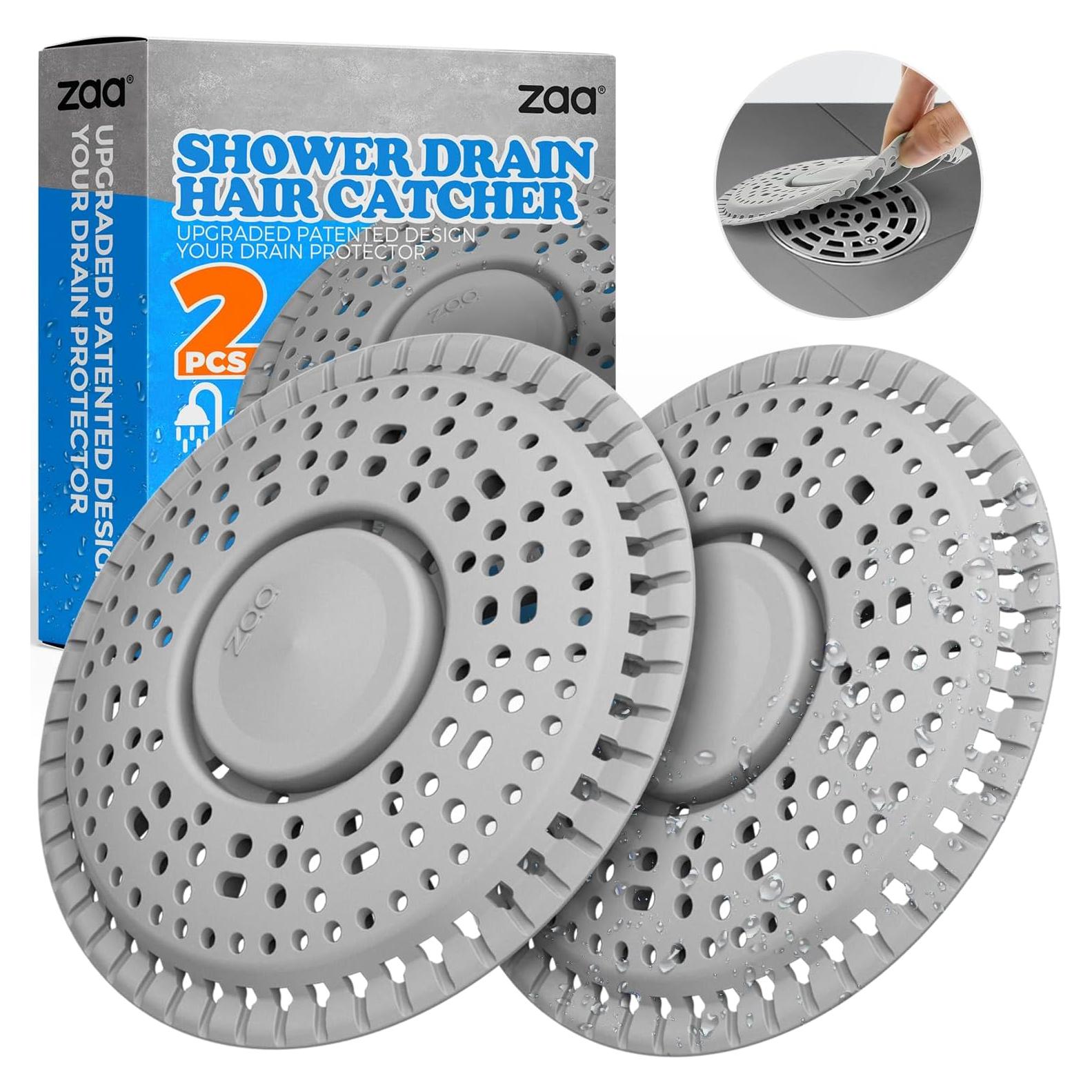 Receptor de Cabello para Drenaje de Ducha zaa, 2 Piezas, Gris