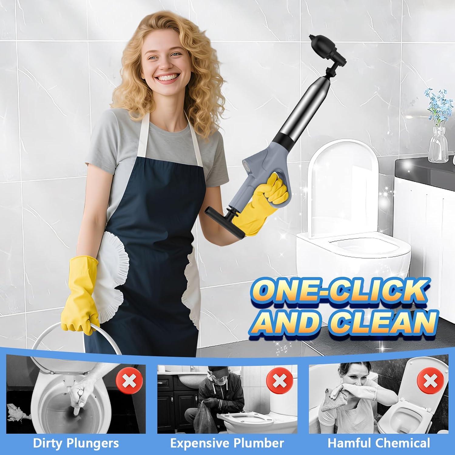 Desatascador de Inodoro Mieaoll Alta Presión con Manómetro