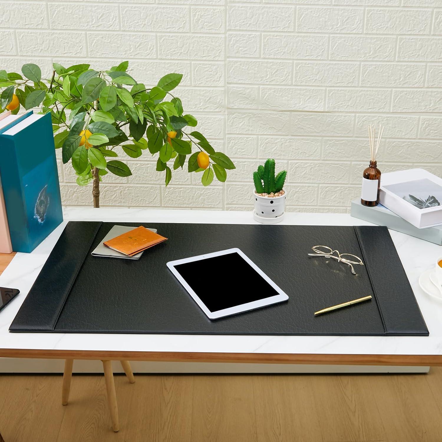 Protector de Escritorio de Cuero Negro Saysurey 76x46 cm