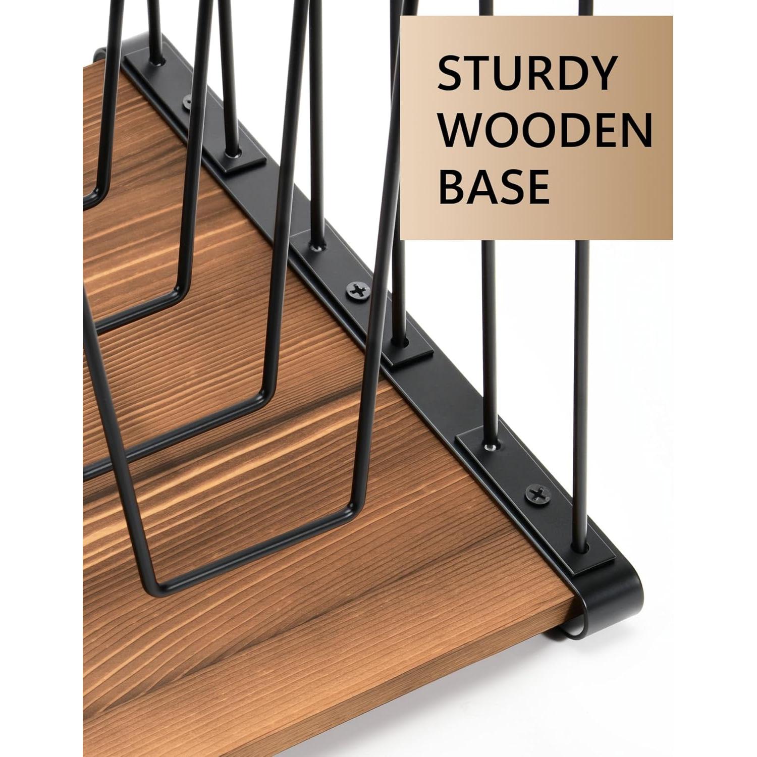 Organizador de Archivos HULISEN de Metal y Madera, 5 Secciones