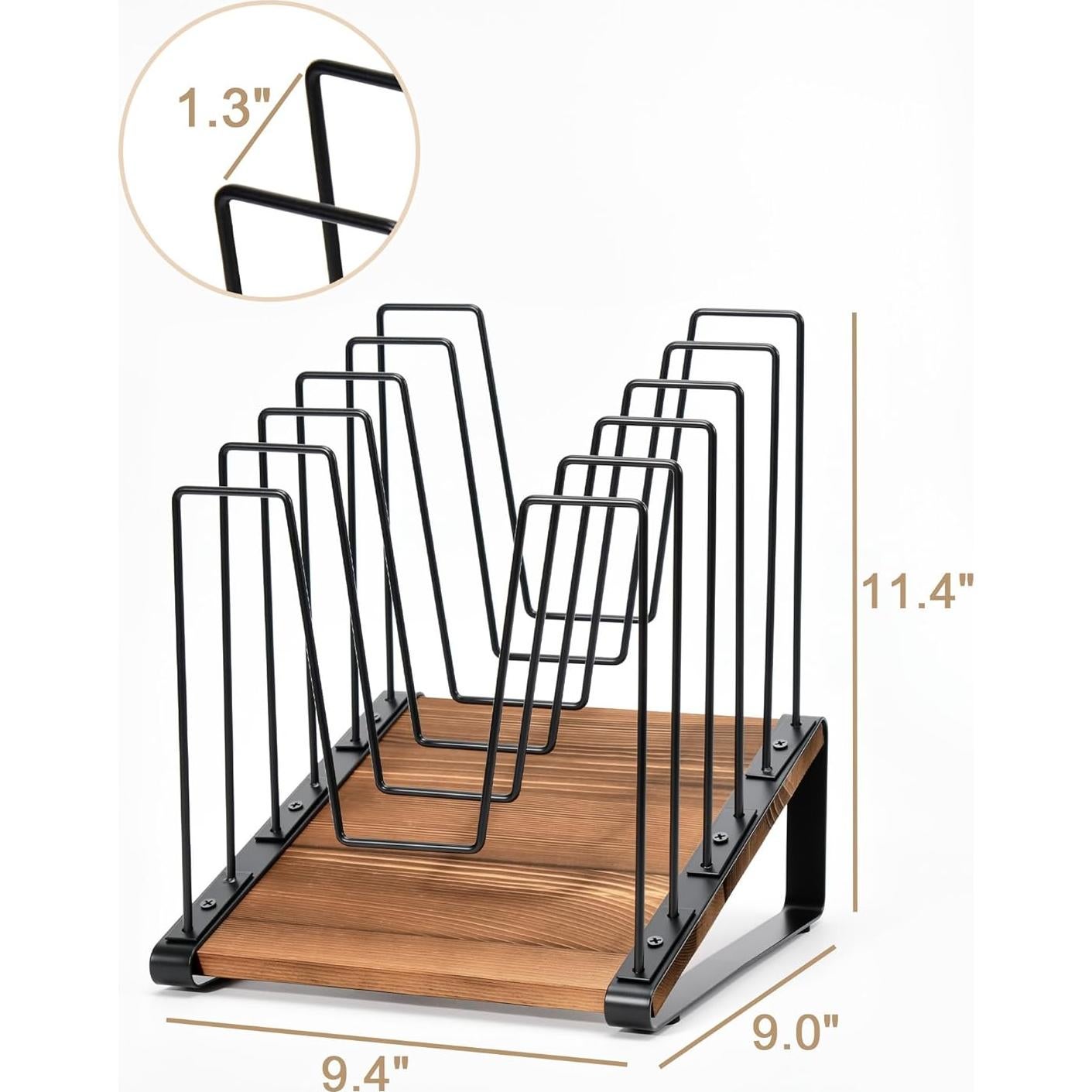 Organizador de Archivos HULISEN de Metal y Madera, 5 Secciones