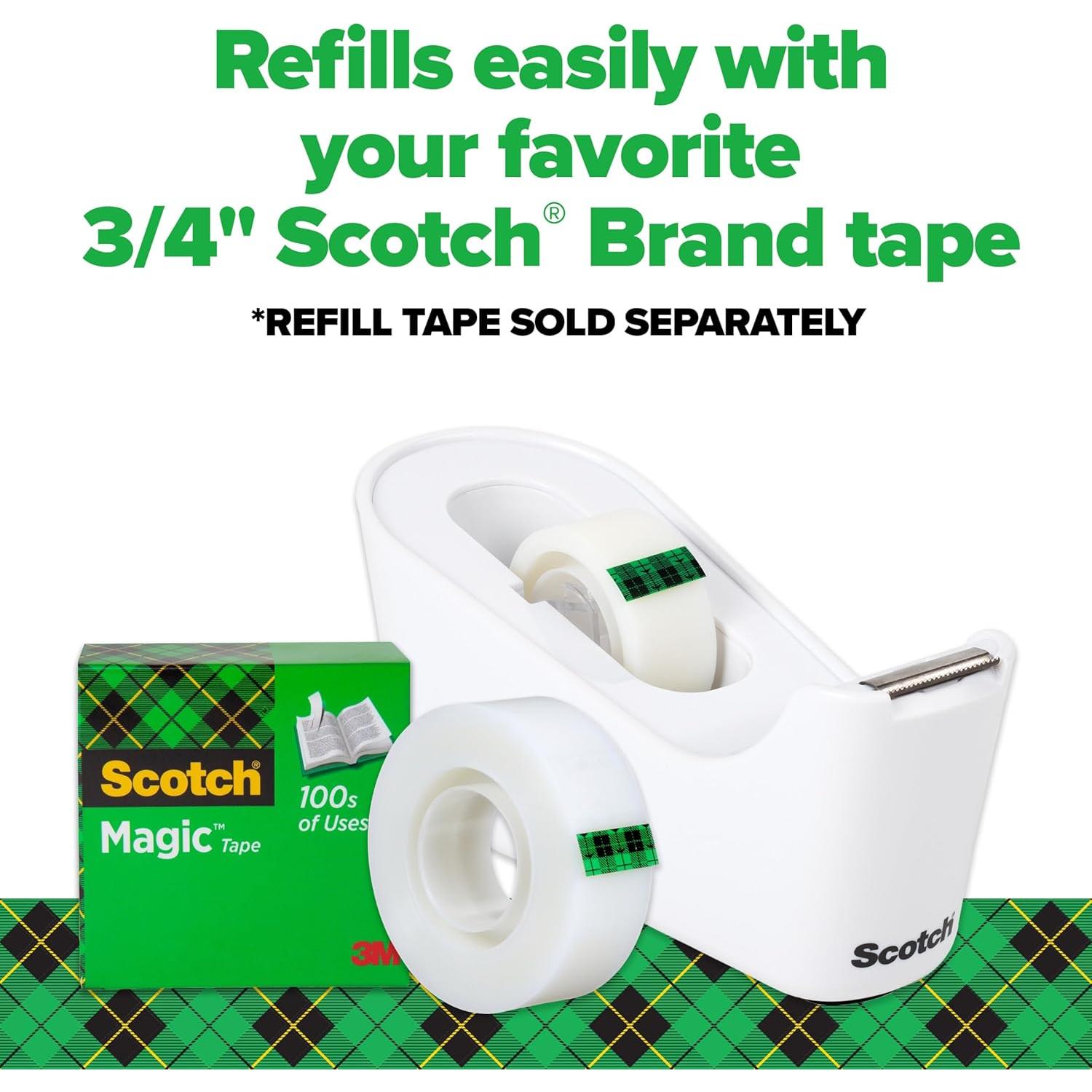 Dispensador de Cinta Scotch Classic Blanco con Cinta Mágica 1.9 cm