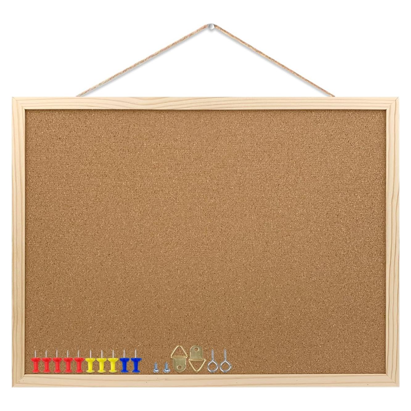 Tablero de Corcho GDMINLO 45x34cm con Marco de Madera