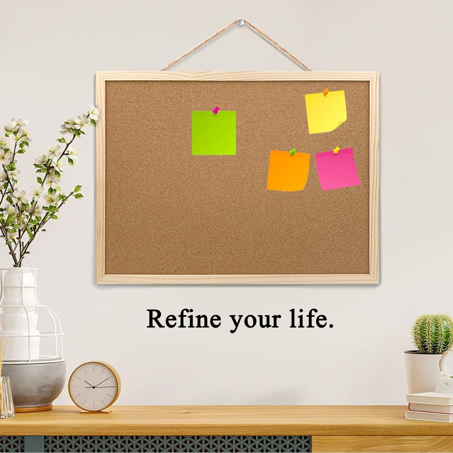 Tablero de Corcho GDMINLO 45x34cm con Marco de Madera