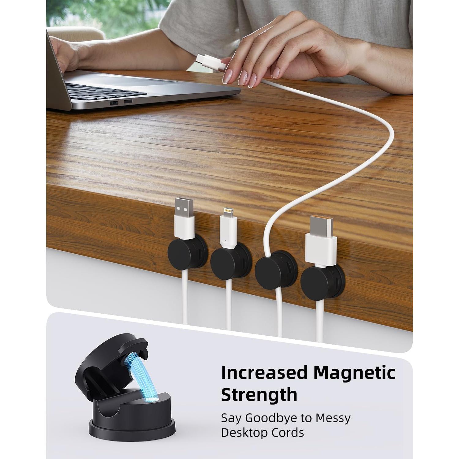 Organizador de Cables Giratorio INCHOR - Paquete de 6 Clips Magnéticos